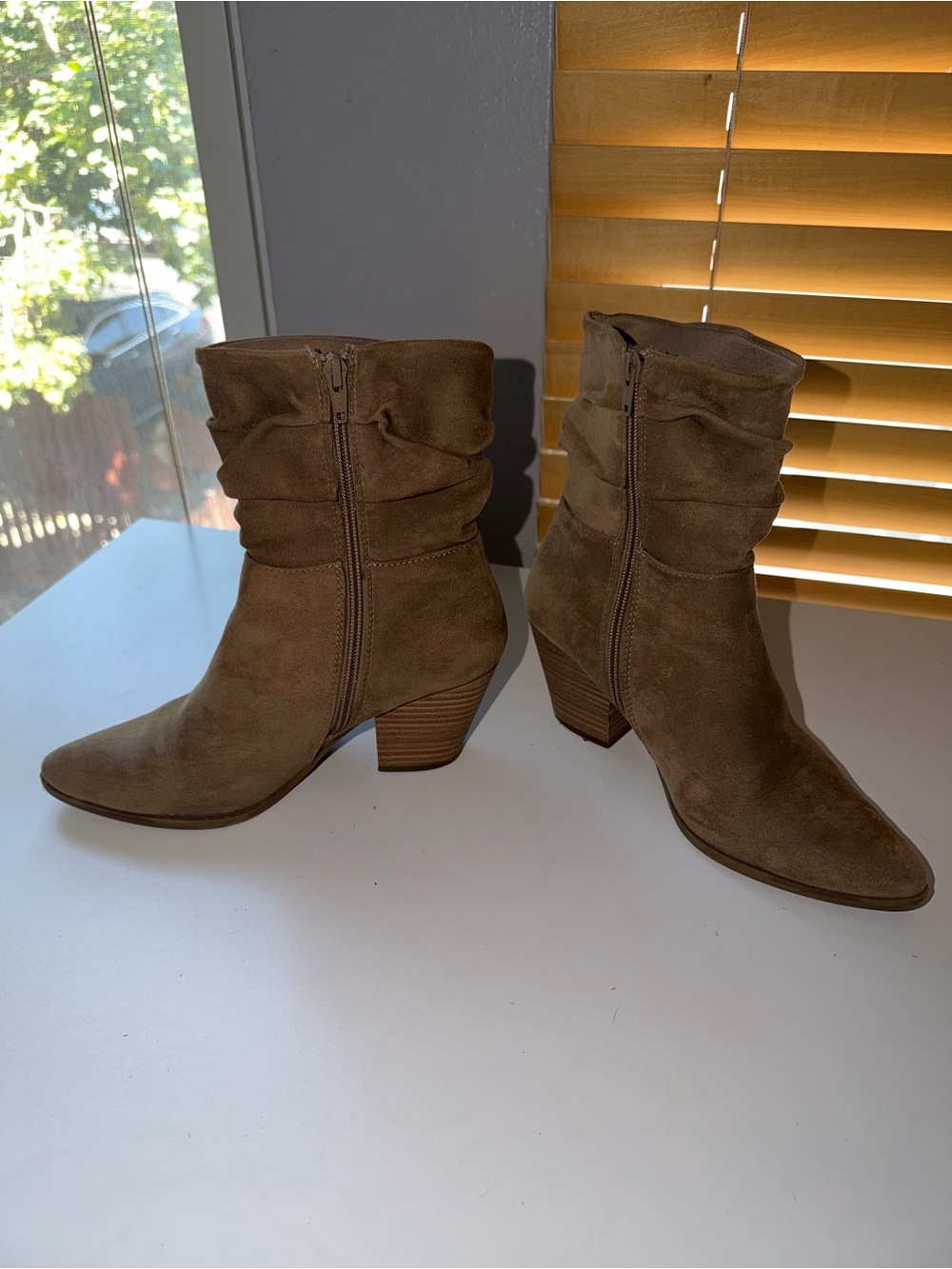 Target Brown Suede Slouchy Ankle Boots